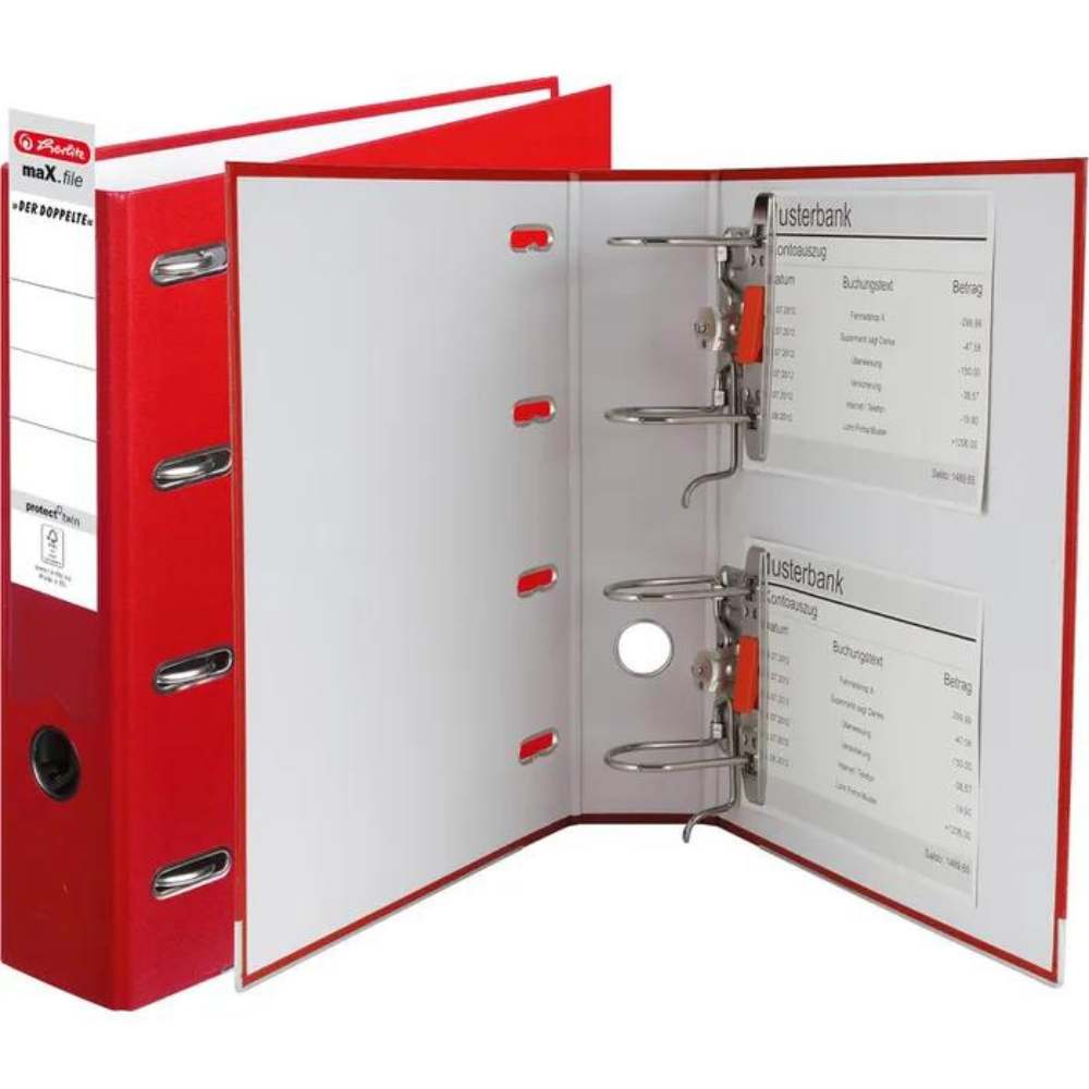 herlitz Wolkenmarmor-Papier Doppelordner Karton 7,0 cm – Bild 5